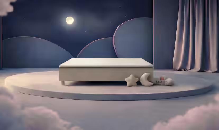 bežinė spalvos FAMBED šeimos lova, 230 × 210 cm, be lovos galvūgalio