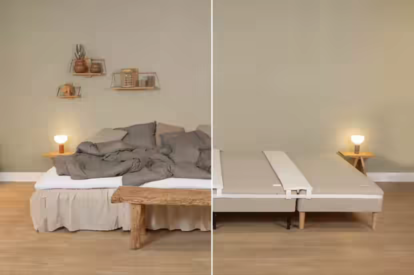 Vaizdo įrašas: įprasta lova prieš išplečiant FAMBED® DIY rinkiniu ir ją išplėtus